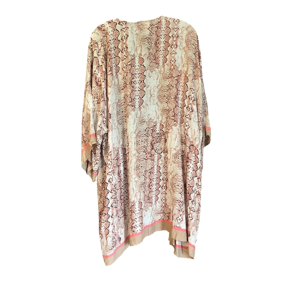Neutral Snakeskin Print Open Front Kimono Wrap XXL-XXXL Animal Print Bohemian - Picture 5 of 10